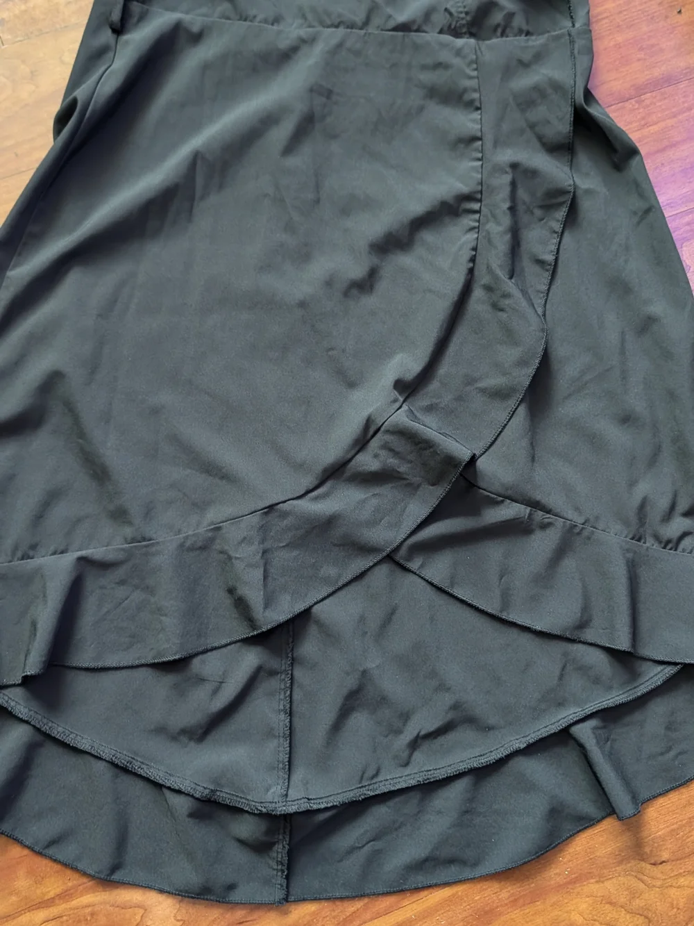 Black Ruffle Wrap-Detail Dress - Picture 10 of 11